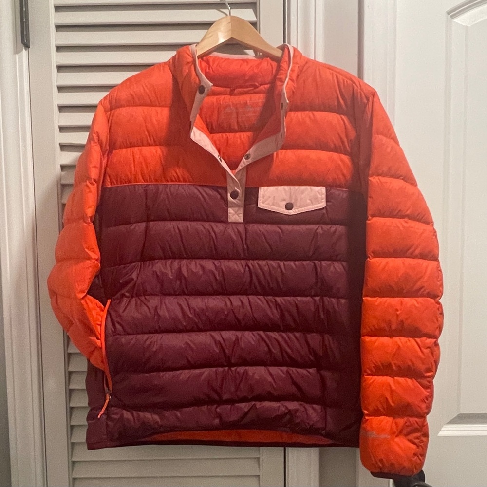 Eddie Bauer Down 1/4 Snap Mock Women’s L